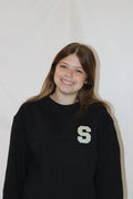 Power S with Black and Good Vibes Back Crewneck