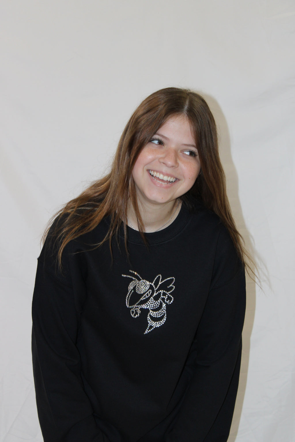 Rhinestone Yellow Jacket Crewneck