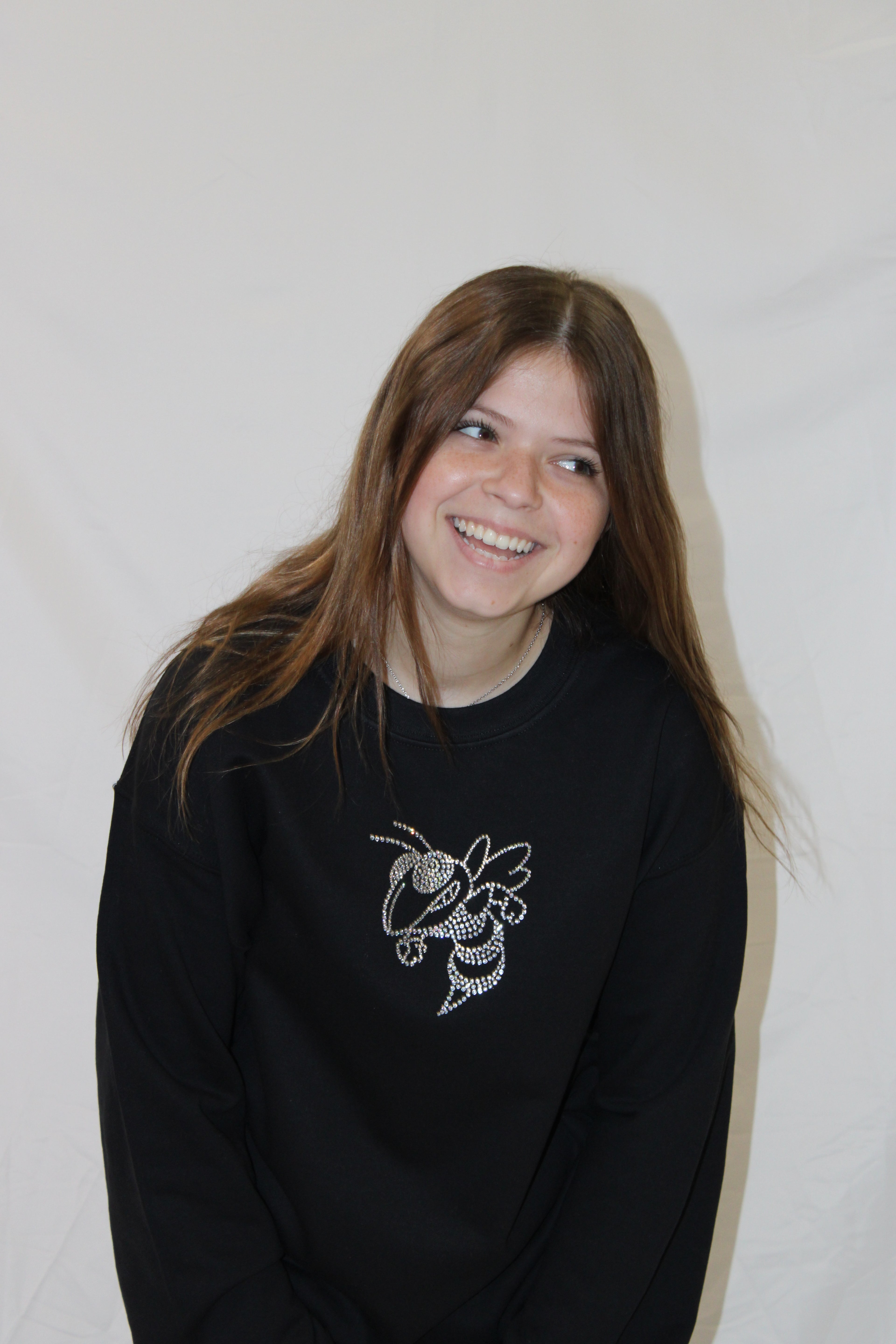 Rhinestone Yellow Jacket Crewneck