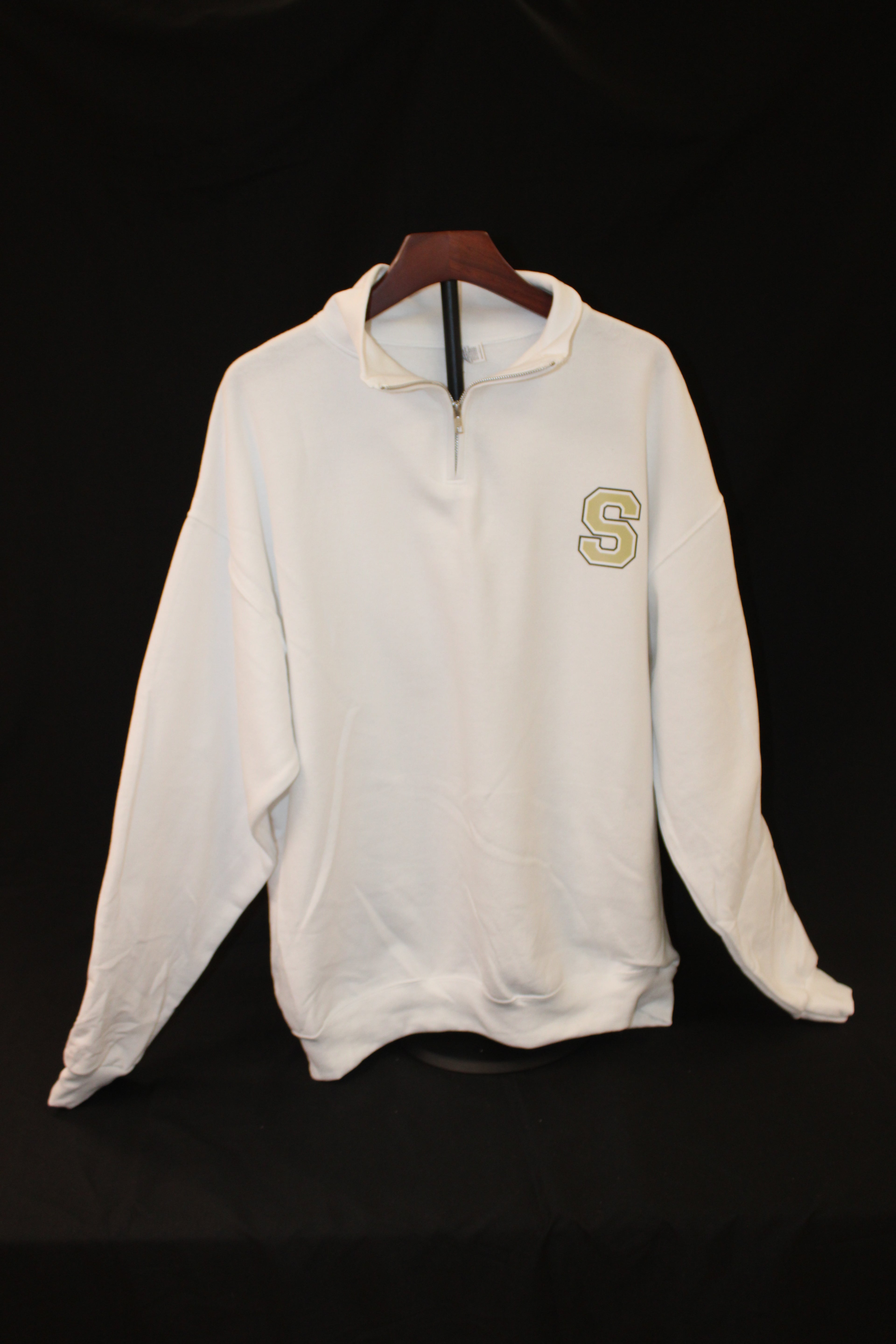 LIMITED STOCK-White Quarter-Zip