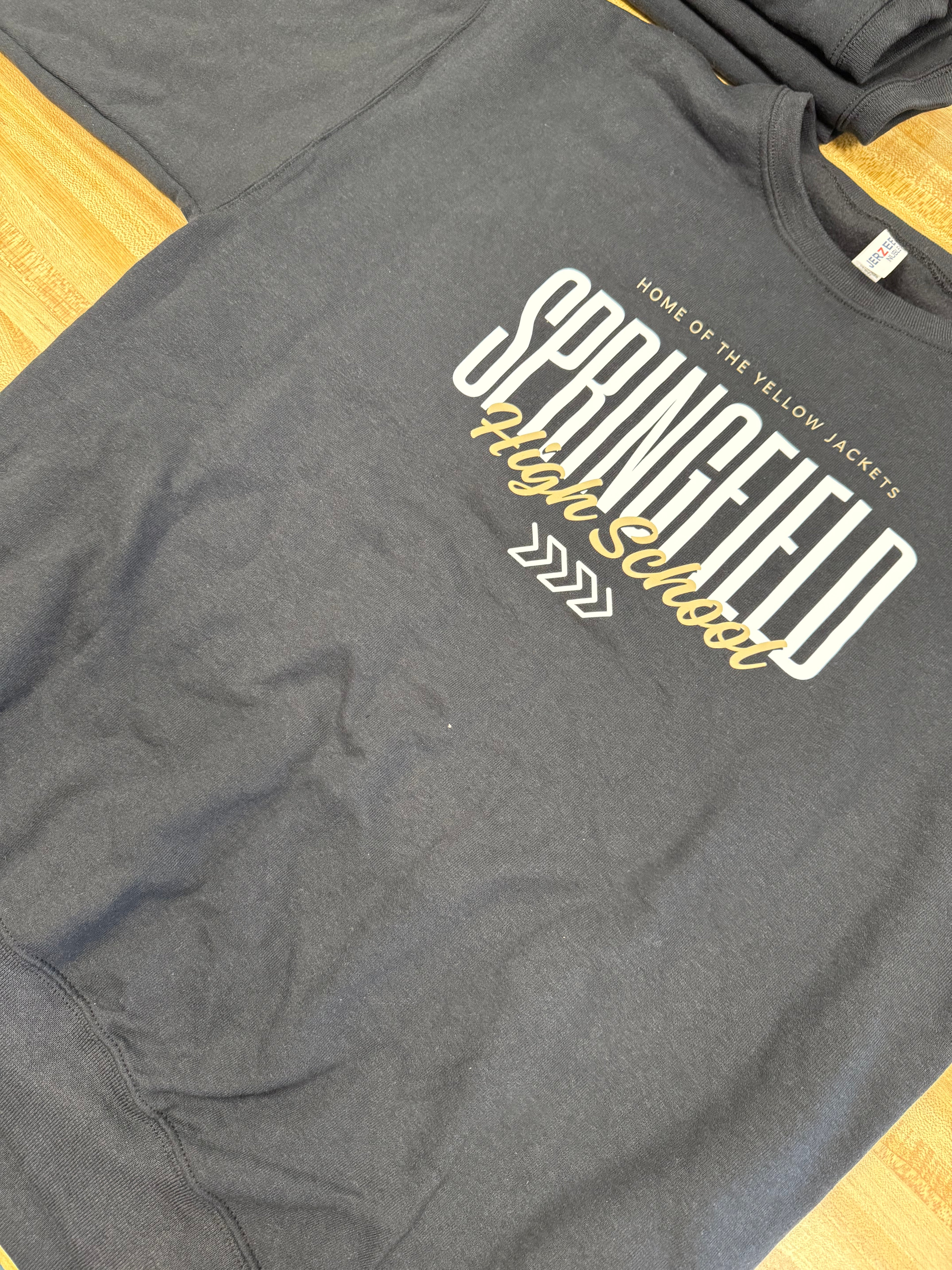 LIMITED STOCK- Home Of The Yellow Jackets Black Crewneck