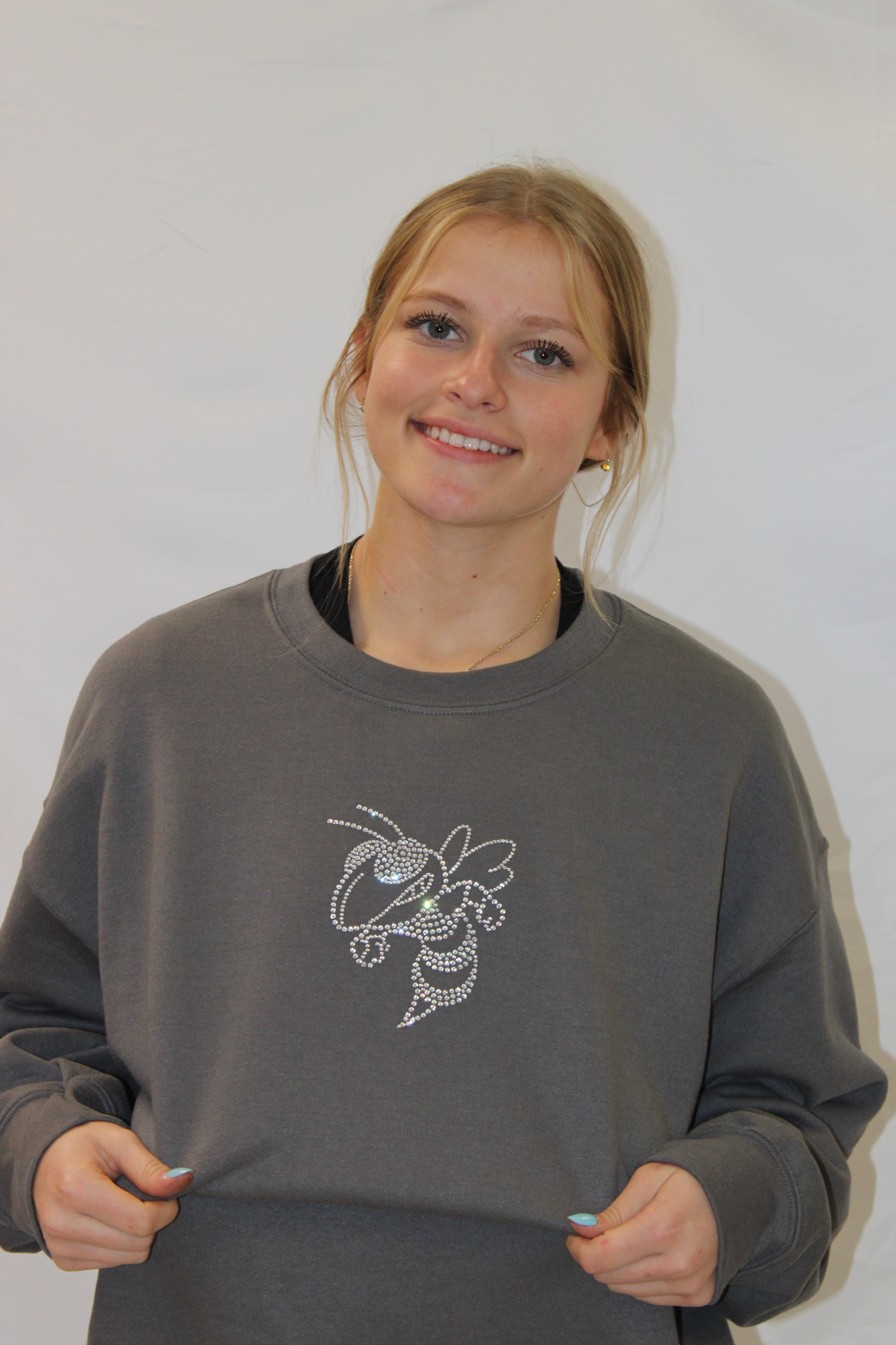 Rhinestone Yellow Jacket Crewneck